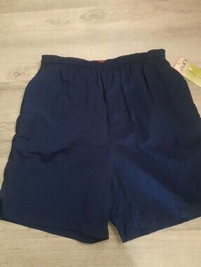 Men's Navy Elastic Waist Swim Shorts